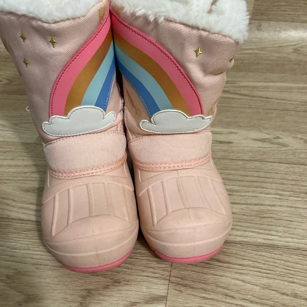 Target Rainbow Snow Boots Toddler Size‎ 12 Pink  Thermolite Stars